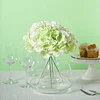 10 Flower Head and Stems | Lime/Pink Artificial Satin Hydrangeas, DIY Arrangement