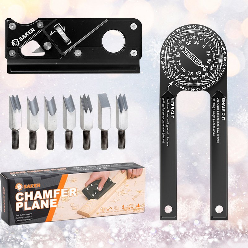 1*Saker Chamfer Plane+6*Cutter Head+1*Saker Miter Saw Protractor
