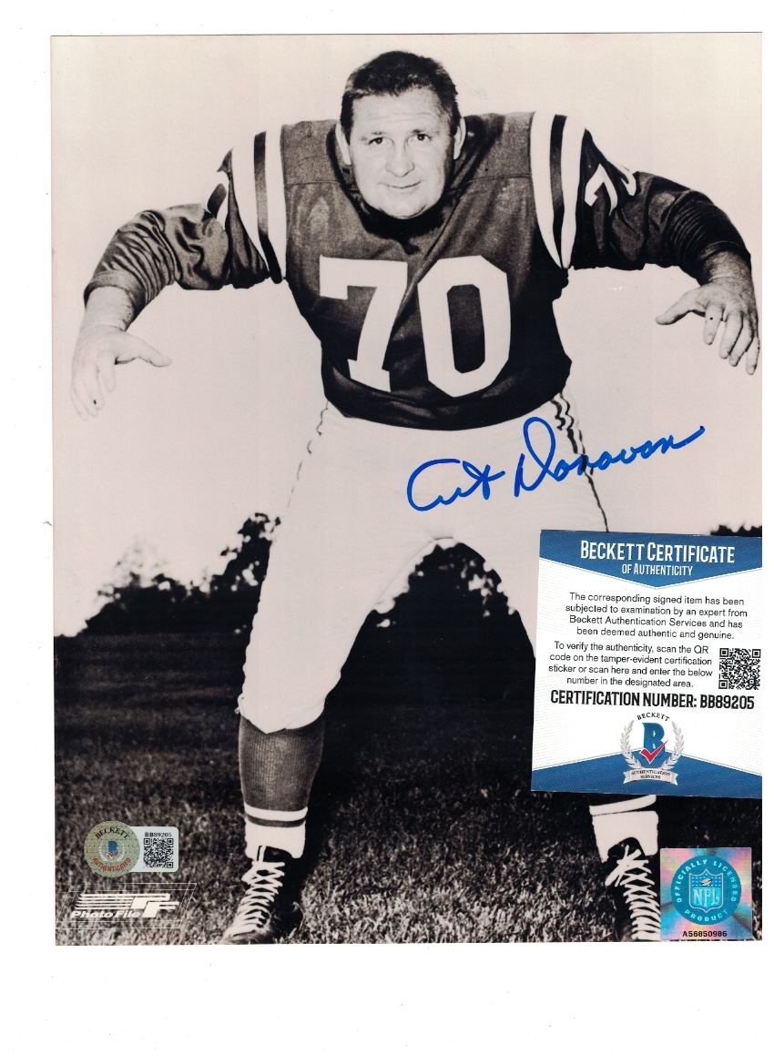 Art Donovan Baltimore Colts HOF Signed 8x10 Football Photo Poster painting Beckett Certified