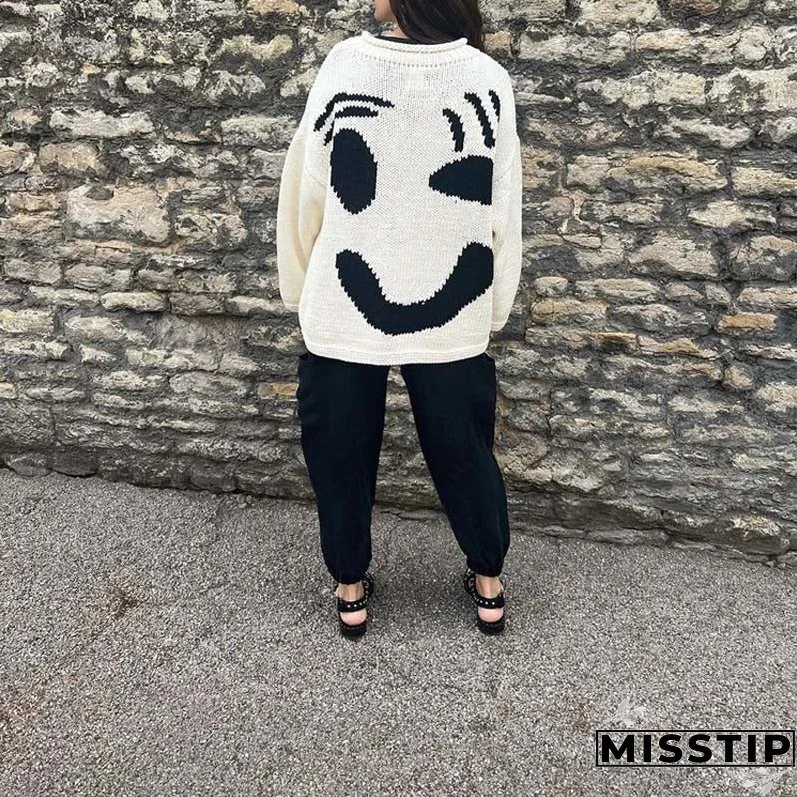 Smiley Casual Knit Sweater