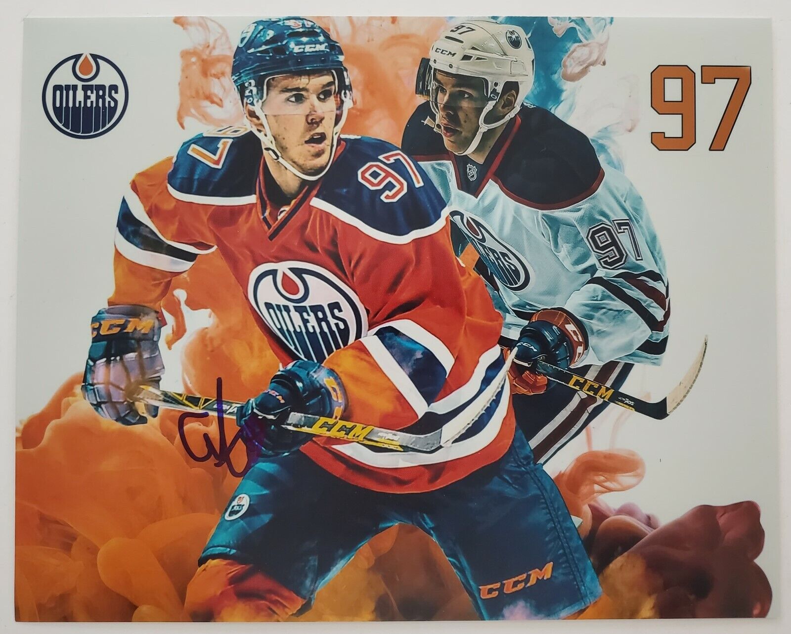 Conner McDavid Signed 11x14 Photo Poster painting Edmonton Oilers Otters NHL LEGEND RAD