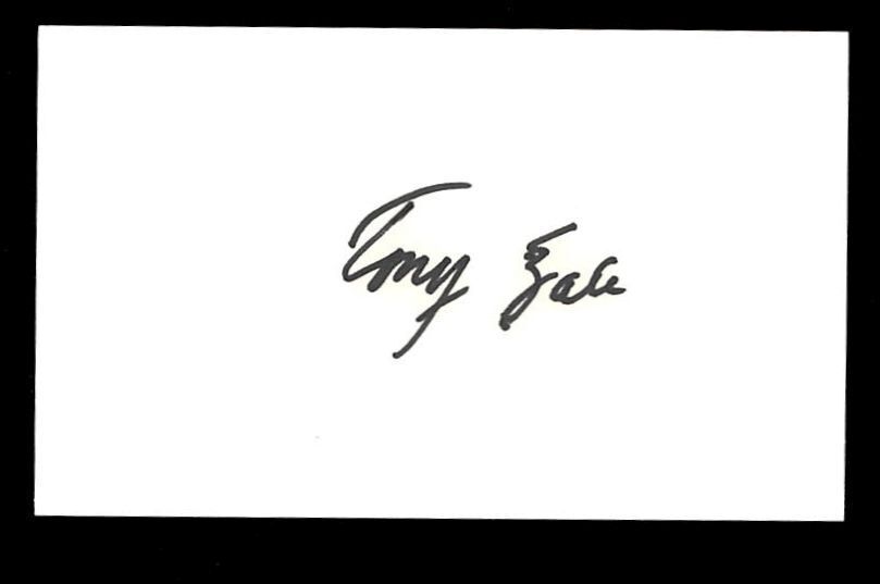 TONY ZALE BOXER 1940'S MIDDLEWEIGHT CHAMP DECEASED SIGNED 3X5 JSA COA #N41779