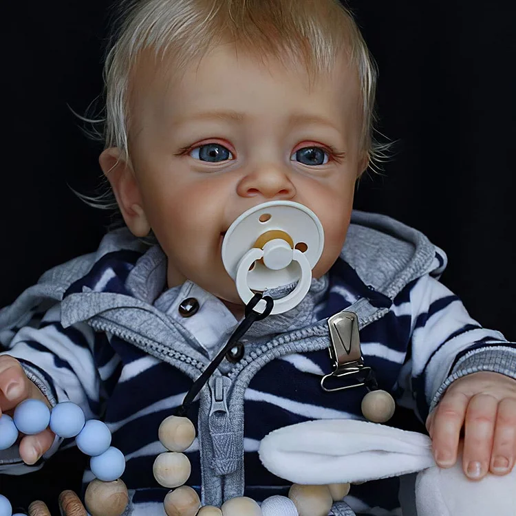 [This Is Lovely Baby] 20" Blond Hair Cloth Reborn Toddler Babies Doll Boy With Two Teeth Rebornartdoll® Rebornartdoll®