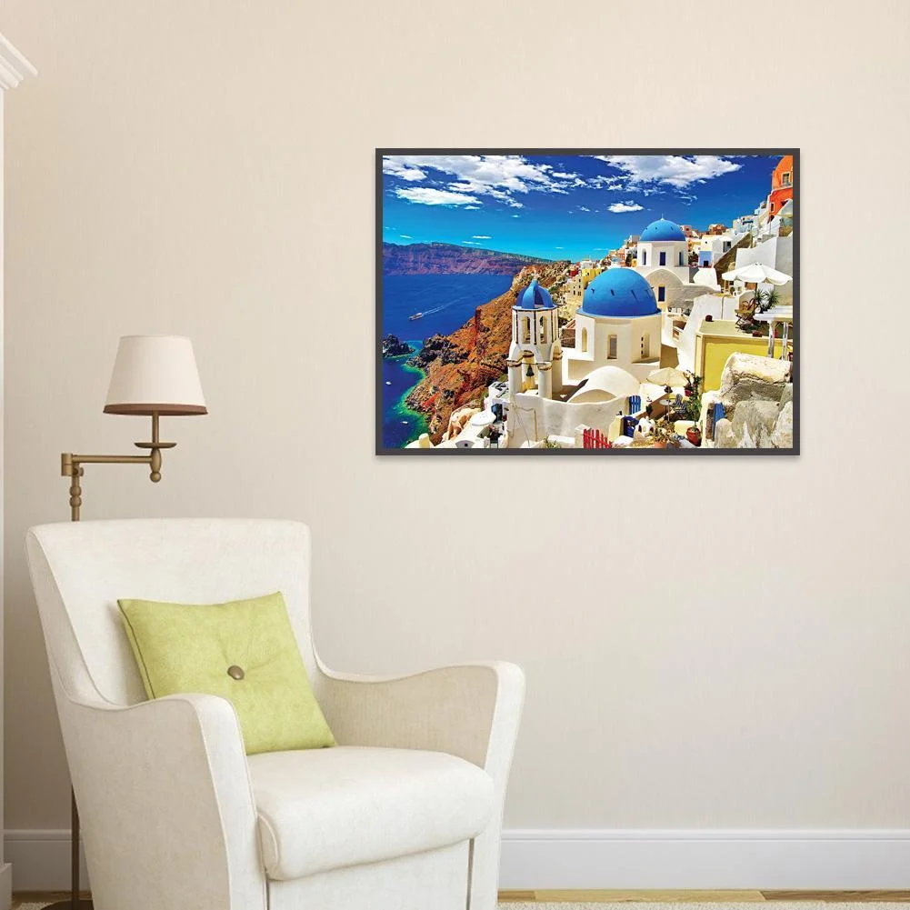 Diamond Painting - Full Round Drill - Santorini(40*30cm)