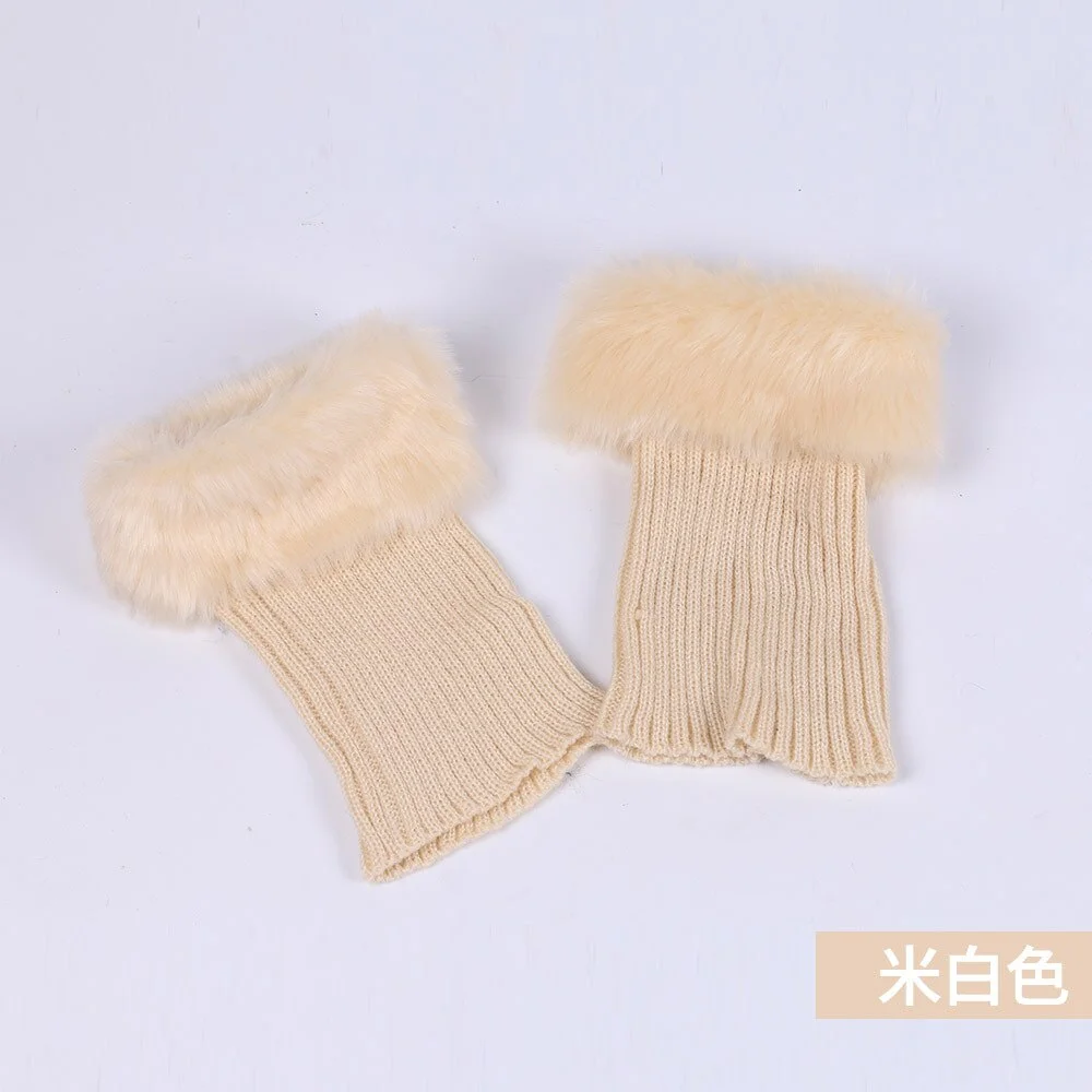 Leg Warmers Women Plush Winter Warm Solid Knitting Womens Legs Warmer European Style All-match Trendy High Elasticity Daily Chic