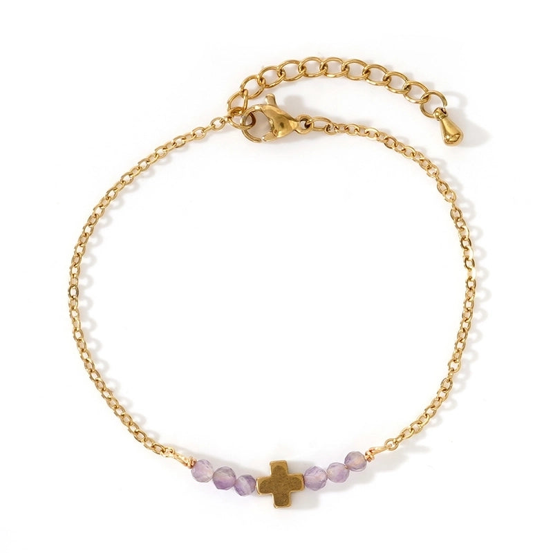 Casual Cross 304 Stainless Steel Cable Chain Bracelets In Bulk Stainless Steel Bracelets