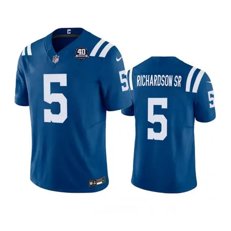 Men's Indianapolis Colts #5 Anthony Richardson Sr. Blue 2023 F.U.S.E 40th Anniversary Vapor Untouchable Stitched Football Jersey