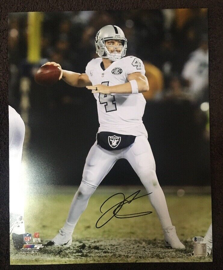 Derek Carr Autographed Signed 16x20 Photo Poster painting Oakland Raiders BECKETT COA 1