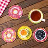 8pcs Cartoon DIY Diamond Painting Wooden Coasters Art Kits with Holder (Donut)