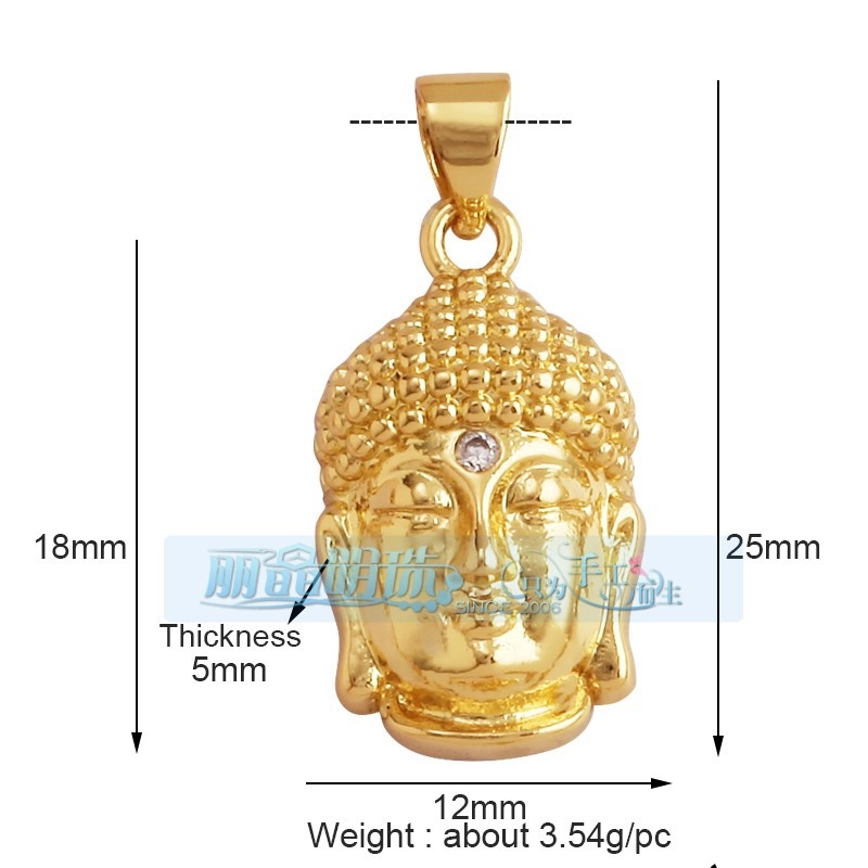 1 Piece Copper Buddha Pendant Jewelry Accessories