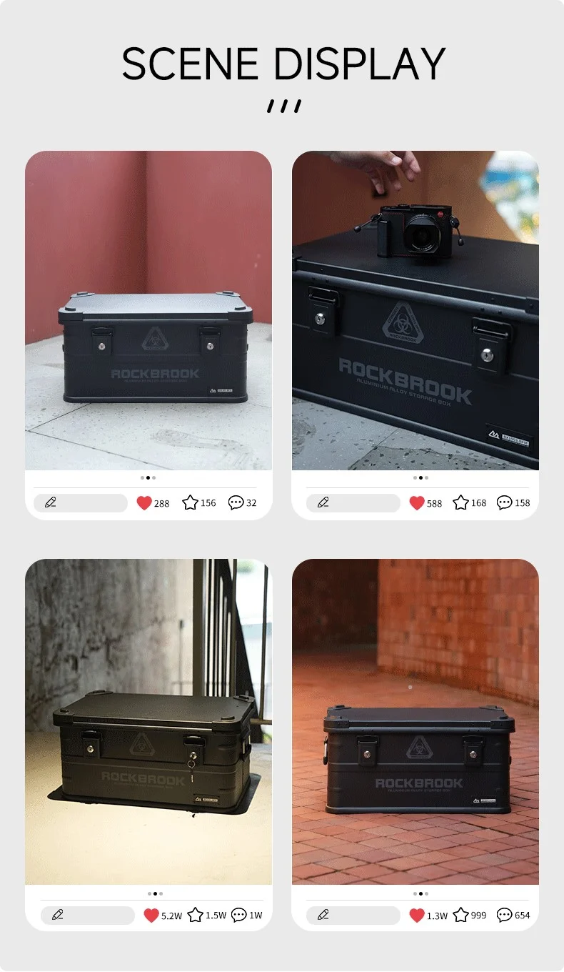 50L (57X38X28CM) KNIGHT BLACK Aluminum Storage Box