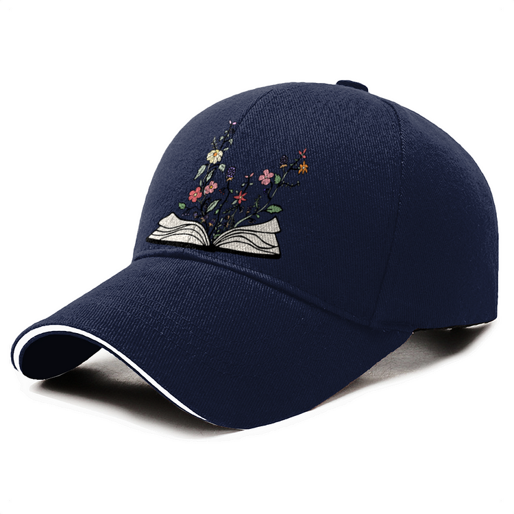 Flowers Growing From Old Book, Flower Baseball Cap