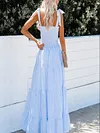 Lace-Up Plain Striped Condole Belt Maxi Dress