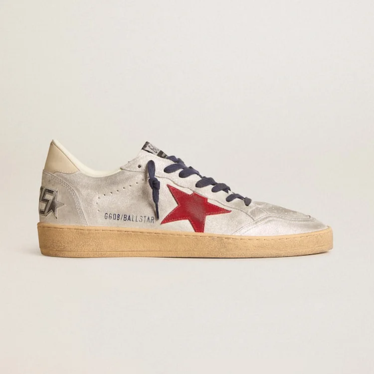Golden Goose Ball Star de ante laminado con estrella de ante y refuerzo del talón de piel