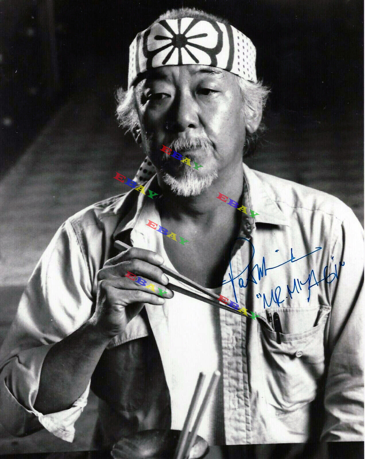 PAT MORITA Mr. Miyagi Autographed Signed 8x10 Photo Poster painting Reprint