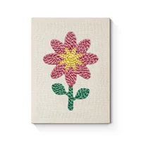 Pink Flower with Yellow Center - Punch Needle
