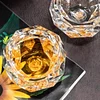 Turquoise Gold Foil Household Diamond Crystal Magic Color Glass Cup
