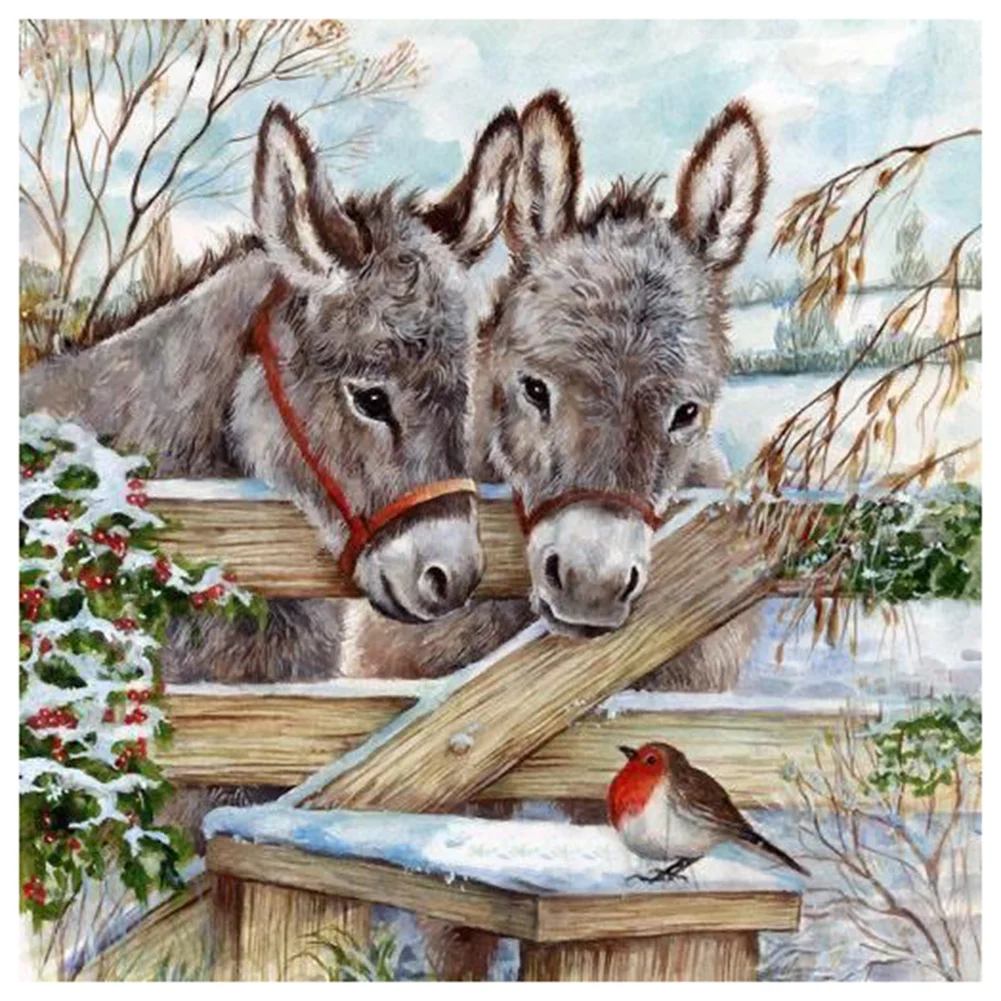 Diamond Painting - Full Round/Square Drill - Donkey(30*30 - 50*50cm)
