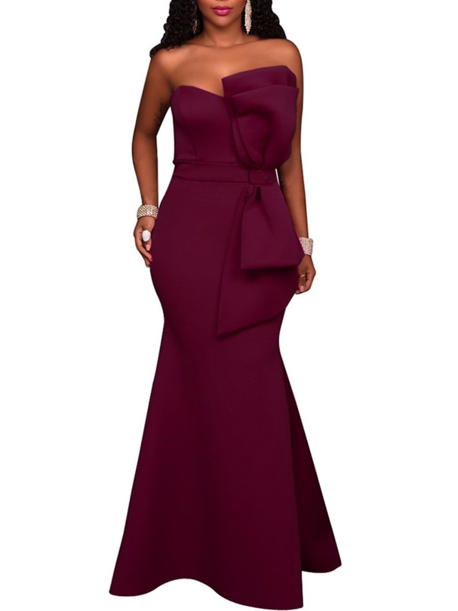 Prom Dress Off The Shoulder Bowknot Maxi Mermaid Bodycon Dresses