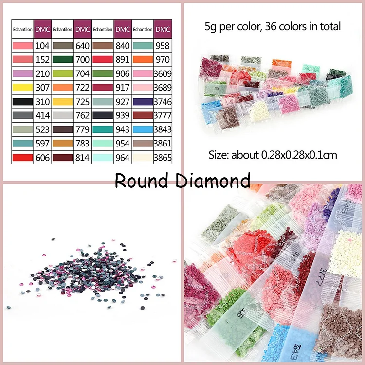 1 Pack 36 Colors Diamond Painting Accessory Beads Durable Embroidery Supply