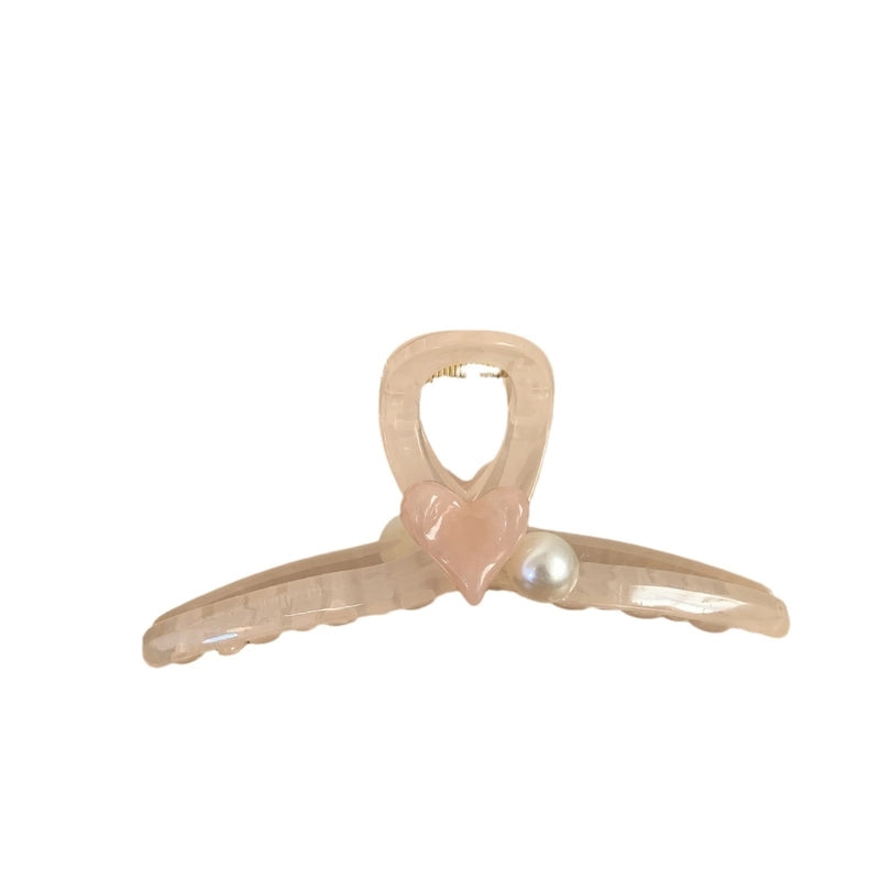 Women’s Casual Minimalist Heart Shape Arylic Hair Claws
