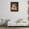 Diamond Painting-DIY Full Round Drill Reading Cat(50*40CM)