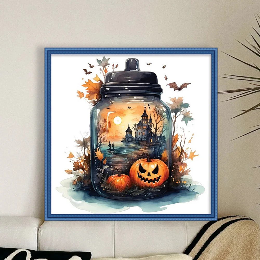 11CT Full Stamped Cross Stitch - Heart Owl(Canvas|40*40CM) - Eco-Friendly Cotton Thread