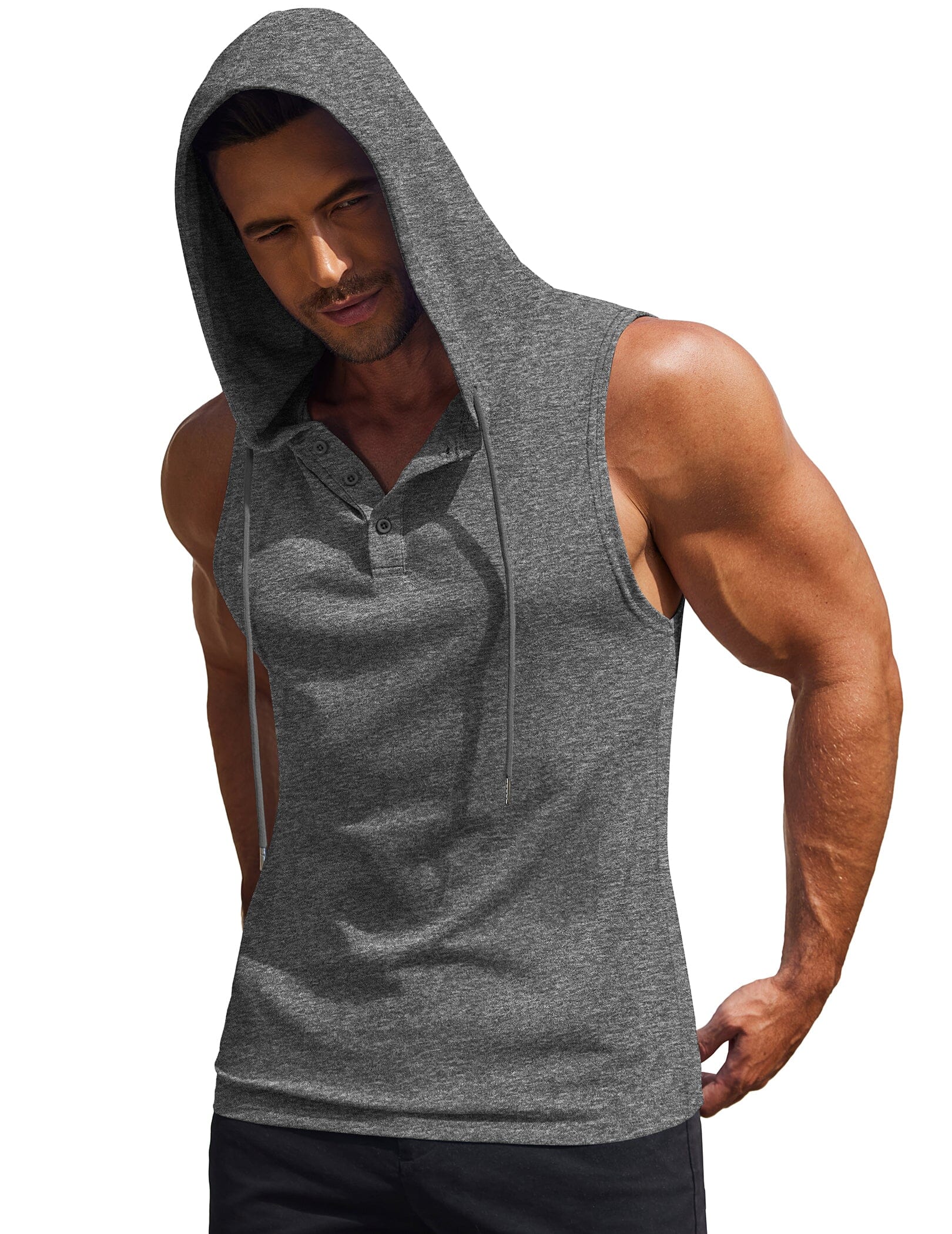 Cotton Hooded Tank Tops