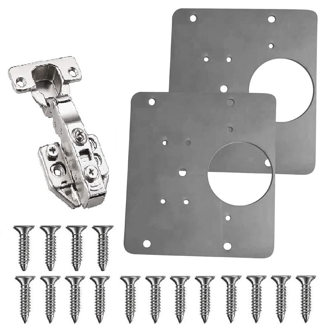 Kitchen Cupboard Door Hinge Stainless Steel Plate Repair Accessory