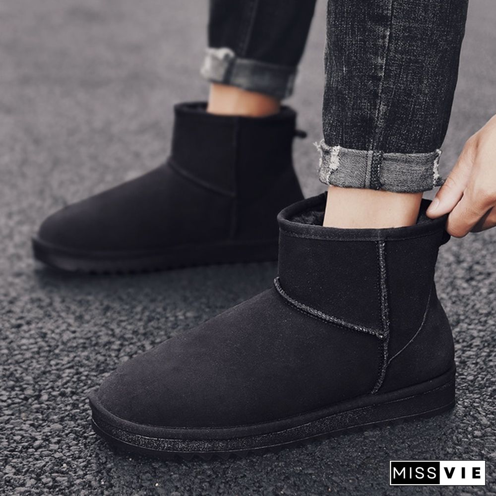 Men and Women Boots Kids Winter Snow Boots, Waterproof Non-slip Flat Round Head Comfortable Warm Little Male Girl Boots  Size28-47