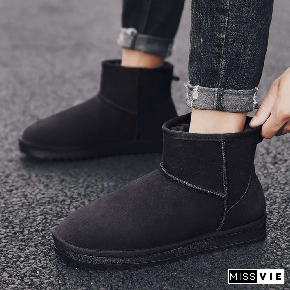 Men and Women Boots Kids Winter Snow Boots, Waterproof Non-slip Flat Round Head Comfortable Warm Little Male Girl Boots  Size28-47