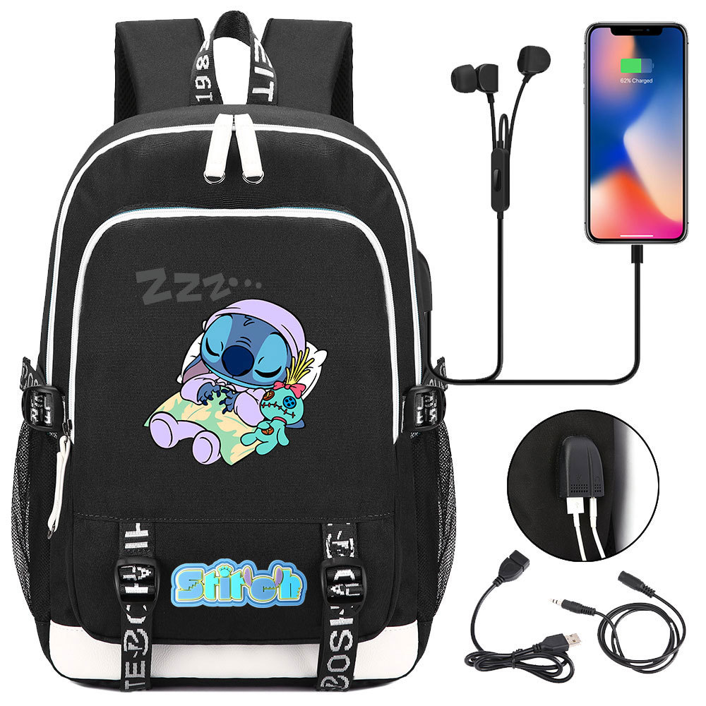 Stitching Together Comfort and Style: Double-Sided Backpack with Multi-Pocket Large Capacity and Laptop Protection, USB Charging Cable Connectivity for 15-Inch Laptop - Popular Movie Theme-Mayoulove