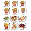 12 STÜCKE 2d flache DIY Diamant Kunst Kühlschrank Aufkleber für Wohnkultur (Pommes frites)