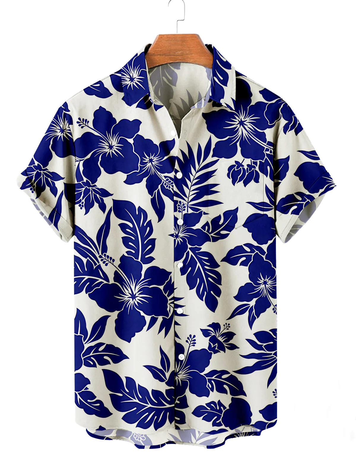 Men's Hawaiian Floral Resort Casual Short Sleeve Shirt PLUSCLOTHESMAN