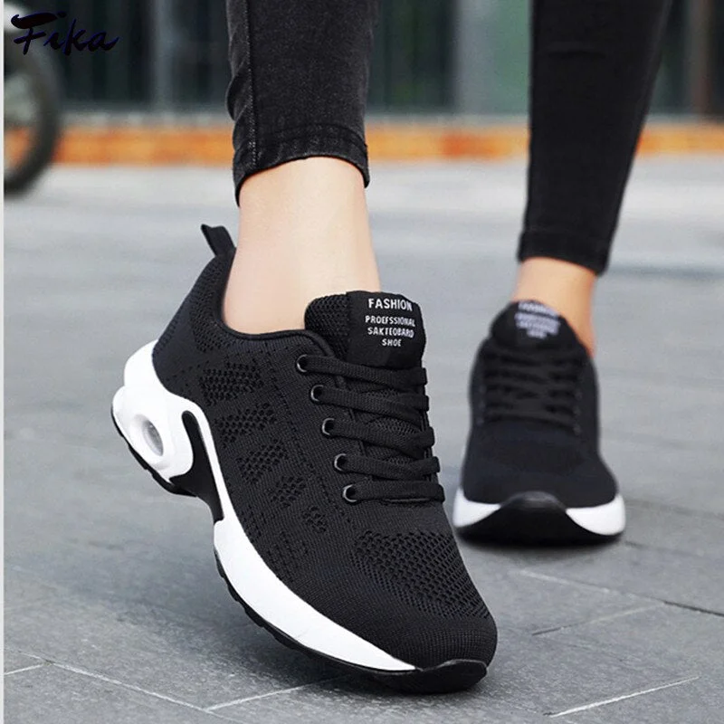 Sneakers Women Lightweight  Flats Shoes Casual Trainers  2021 fashion Lace-Up Mesh Soft Outdoor Sports Breathable Running Shoes