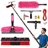 [US Local Warehouse] 11pcs Extended Window Cleaning Kit Easy To Use Telescopic Water Supply Brush Kit