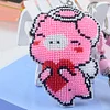 Bead Embroidery - Pig Beaded Counted Cross Stitch Keyring