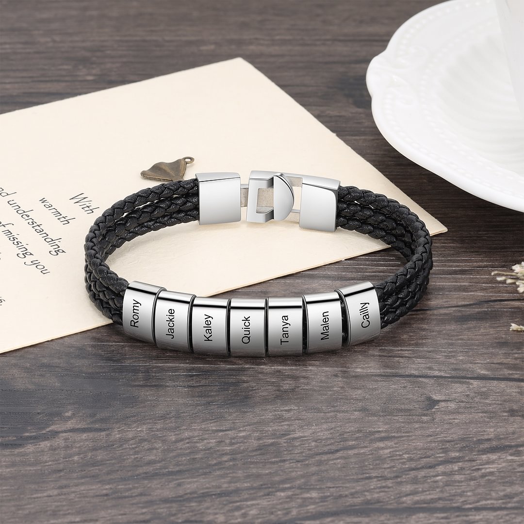 mens bracelet name beads