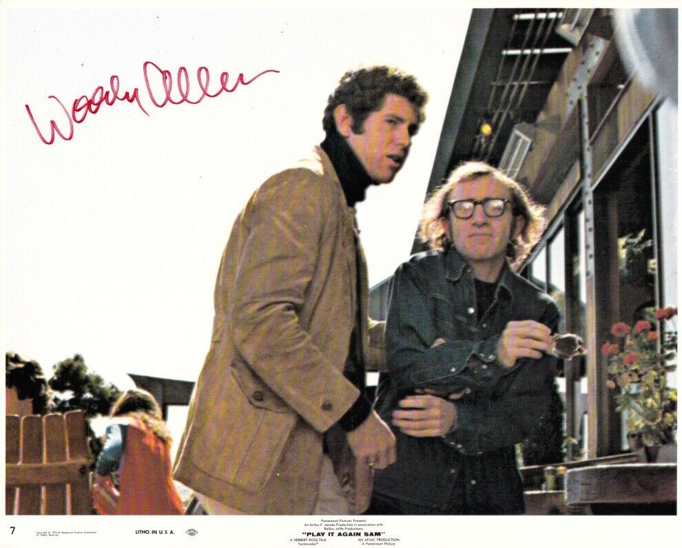 WOODY ALLEN signed PLAY IT AGAIN SAM color 8x10 w/ coa ORIGINAL '72 COMEDY STILL