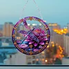 (Upgrade Size)DIY Double Sided Effect Diamond Painting Hanging Pendant Kit (Dragonfly Flower)