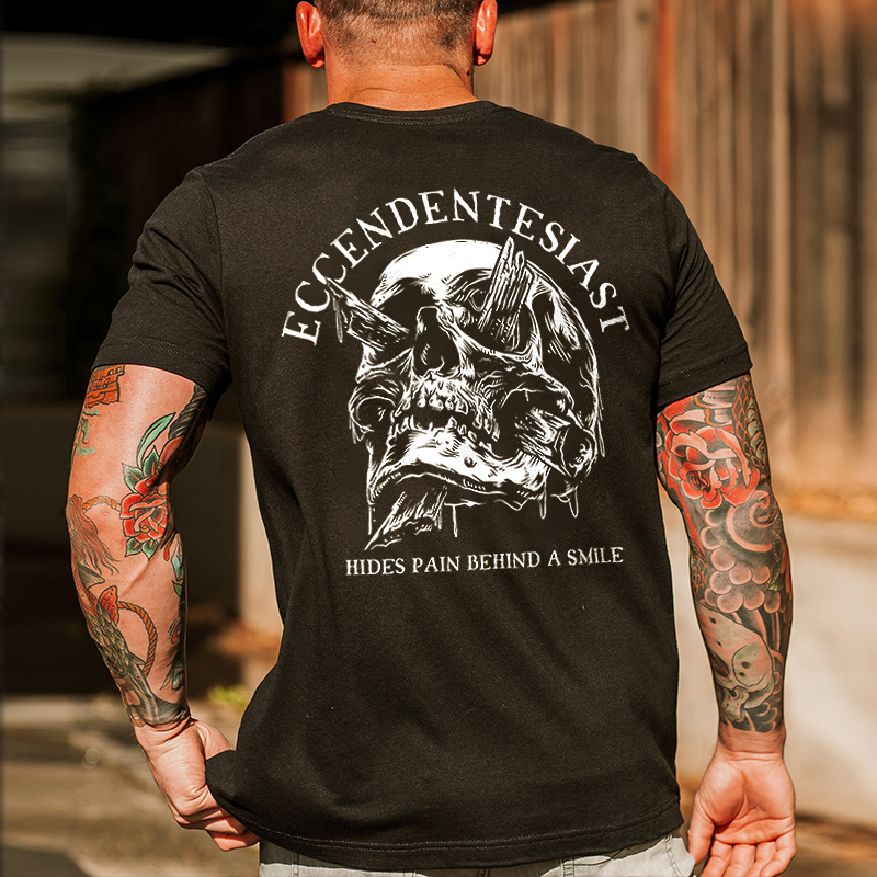 Hides Pain Behind A Smile Printed Men's T-shirt - Livereid