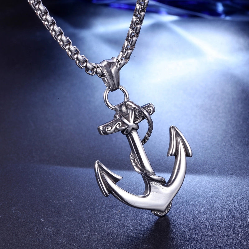 Retro Punk Cross Axe Alloy Titanium Steel Iron Plating Men’s Pendant Necklace Men Pendant Necklaces