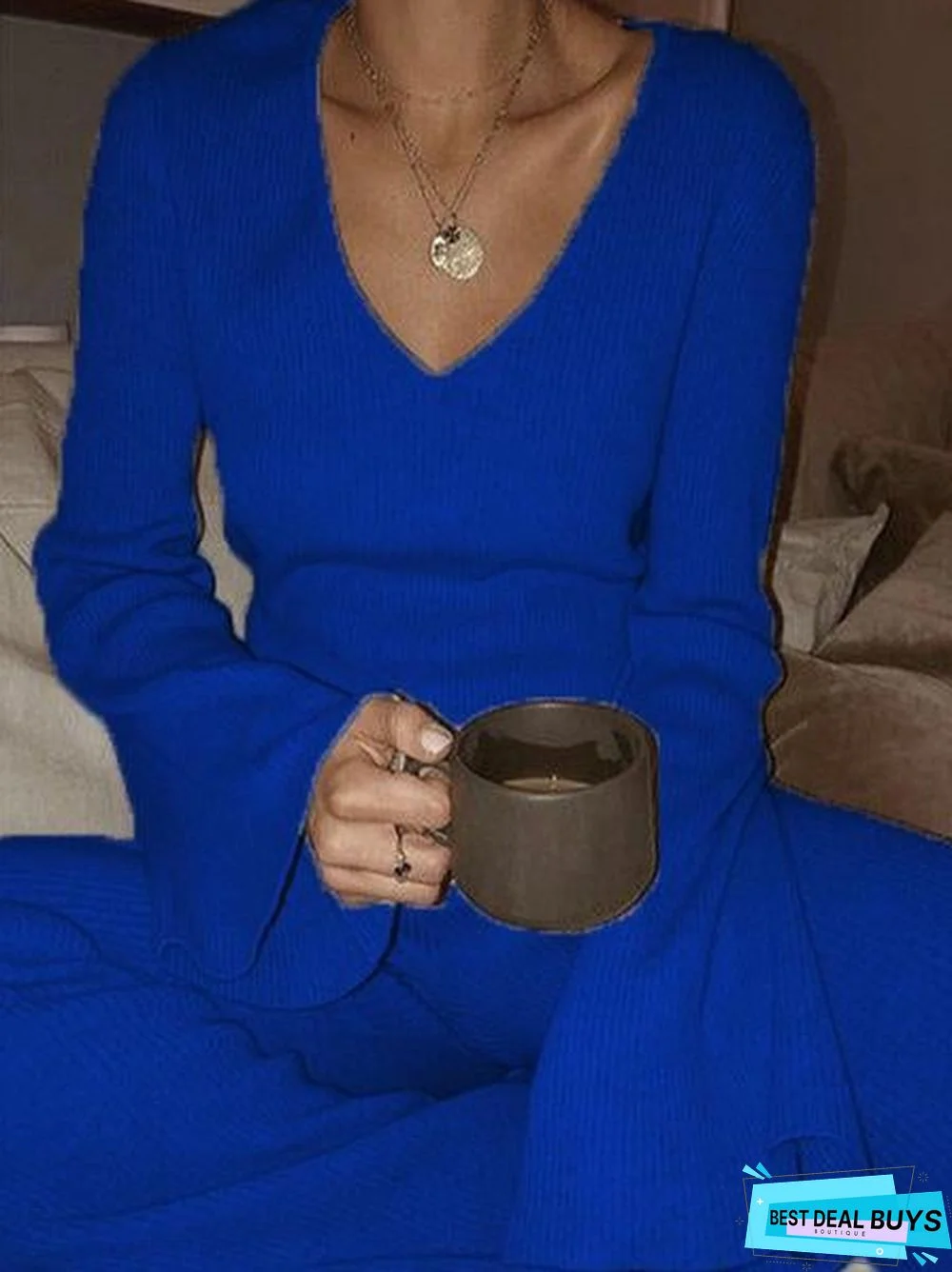 Gray-Brown Shift Casual Solid Cotton Suits