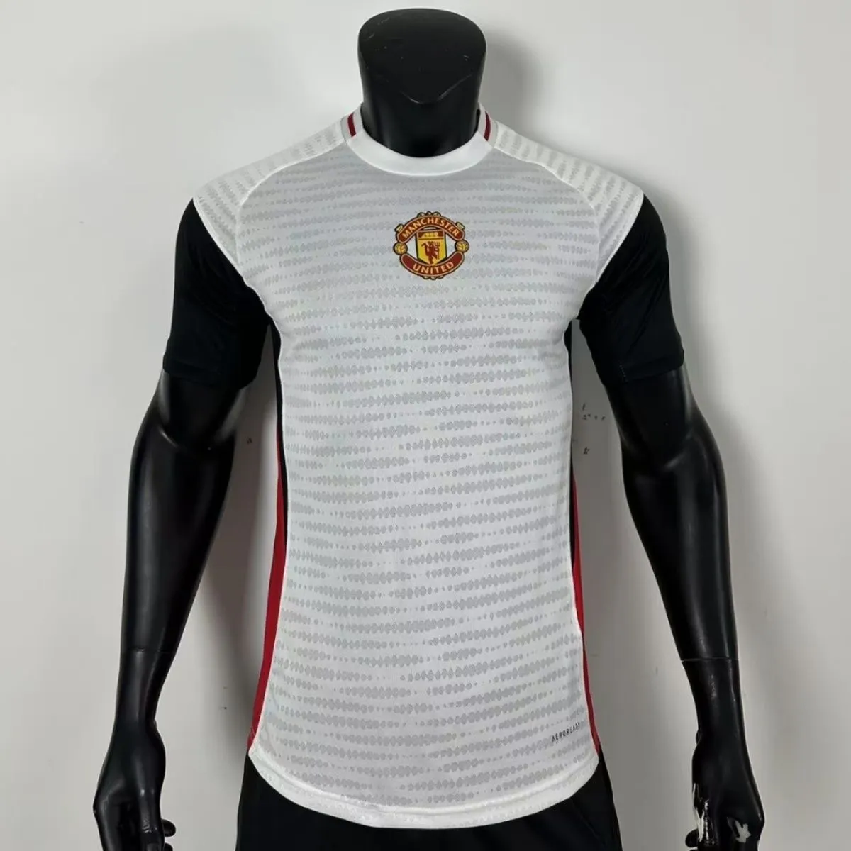 2025/2026 Player Version Manchester United Training clothes White and Black Football Shirt 1:1 Thai Quality
