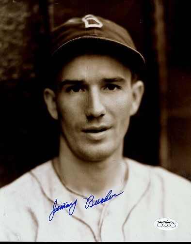 Jimmy Bucher Brooklyn Dodgers Signed Jsa Sticker 8x10 Photo Poster painting Authentic Autograph