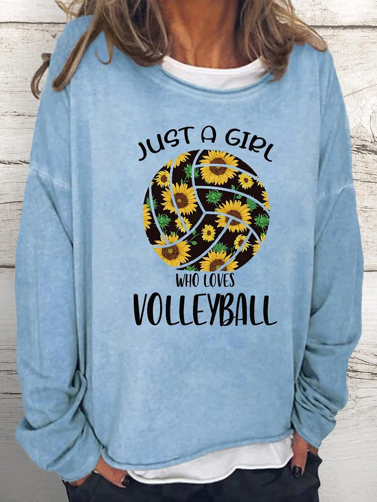 Just a Girl Who Loves Volleyball Women Loose Sweatshirt-Annaletters