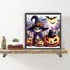 Halloween Chat Et Citrouille-Rond Drill Diamond Painting-30*30CM