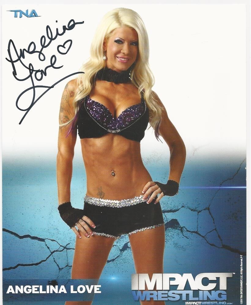 Angelina Love - WWE star signed Photo Poster painting