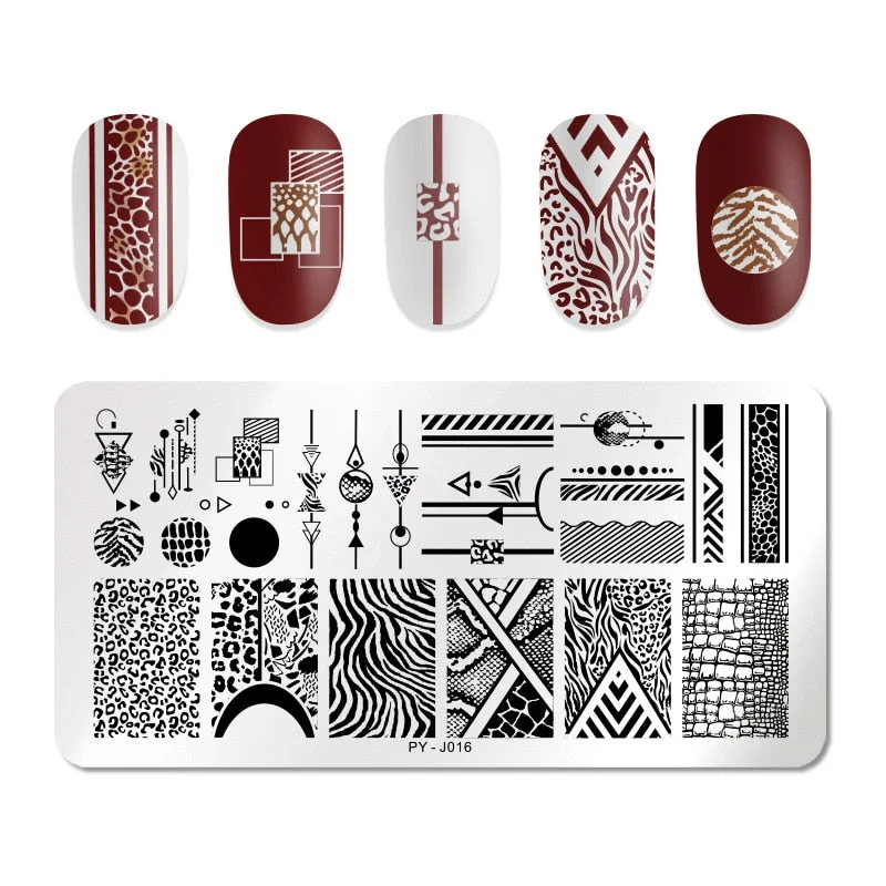 PICT You Valentine's Day Nail Stamping Plates Love idea nail Art Plate Stainless Steel Nail Design Stamp Plate Stencil Tools-Nail Inspo