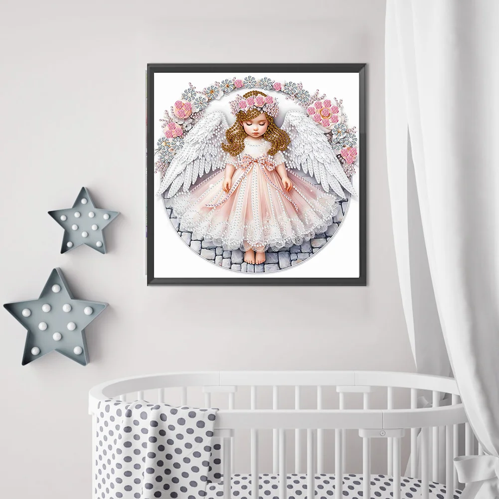 Diamond Painting - Partial Special Shaped Drill - Angel Child(Canvas|30*30cm)